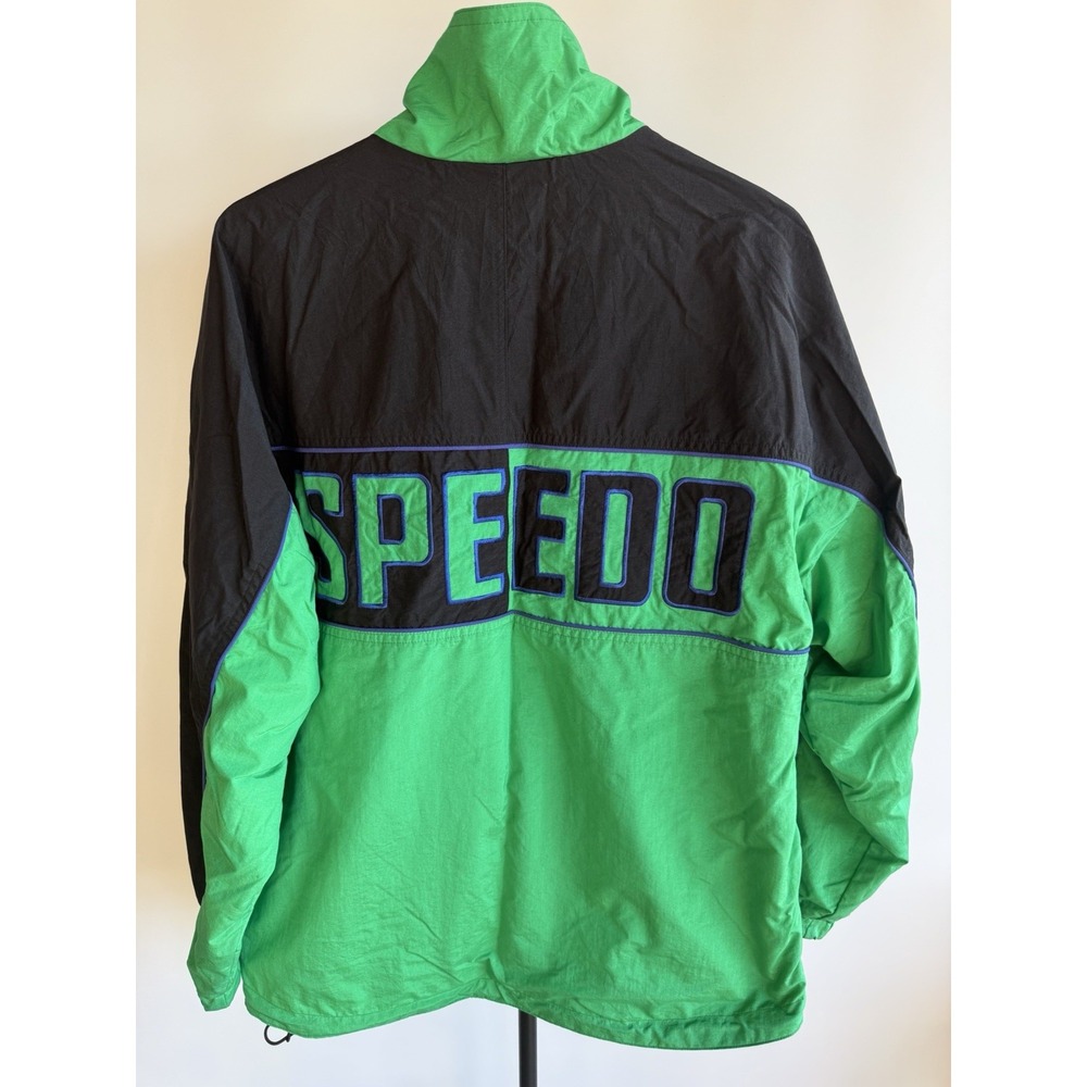 Vintage Speedo Jacket Spellout Mens Lrg/xl Full Zip Windbreaker Retro 90s Nylon